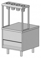 Прилавок для столовых приборов ЦМИ Волга ПСП (630х700х1240 мм)